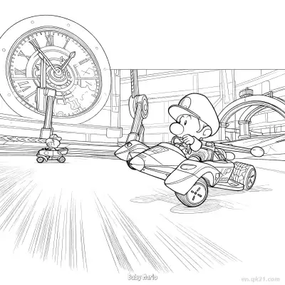 Free printable Baby Mario 18 Coloring Page - Free PDF Printable Mario Kart Coloring Sheets coloring page