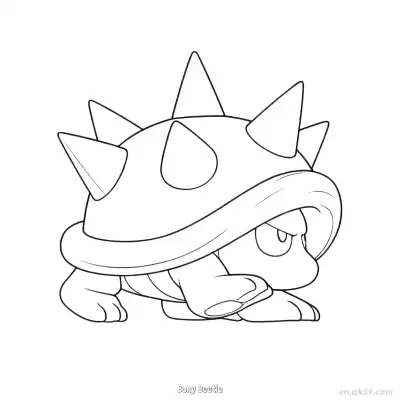 Free printable Bony Beetle  Coloring Page - Free PDF Printable Mario Kart Coloring Sheets coloring page