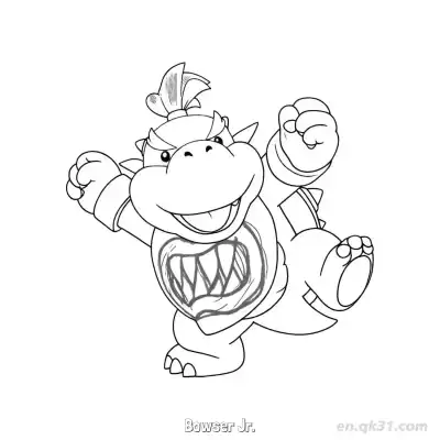 Free printable Bowser Jr.  Coloring Page - Free PDF Printable Mario Kart Coloring Sheets coloring page