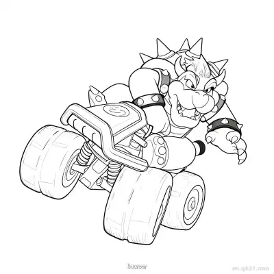 Free printable Bowser 1 Coloring Page - Free PDF Printable Mario Kart Coloring Sheets coloring page
