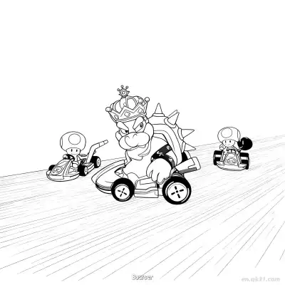 Free printable Bowser 4 Coloring Page - Free PDF Printable Mario Kart Coloring Sheets coloring page