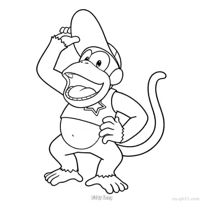 Free printable Diddy Kong  Coloring Page - Free PDF Printable Mario Kart Coloring Sheets coloring page