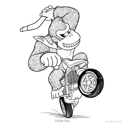 Free printable Donkey Kong  Coloring Page - Free PDF Printable Mario Kart Coloring Sheets coloring page