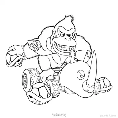 Free printable Donkey Kong 2 Coloring Page - Free PDF Printable Mario Kart Coloring Sheets coloring page