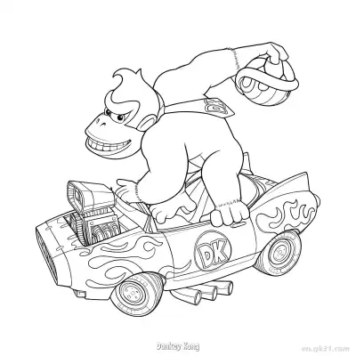 Free printable Donkey Kong 3 Coloring Page - Free PDF Printable Mario Kart Coloring Sheets coloring page
