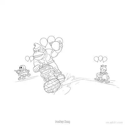 Free printable Donkey Kong 4 Coloring Page - Free PDF Printable Mario Kart Coloring Sheets coloring page