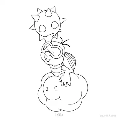 Free printable Lakitu 2 Coloring Page - Free PDF Printable Mario Kart Coloring Sheets coloring page