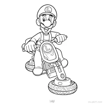 Free printable Luigi 3 Coloring Page - Free PDF Printable Mario Kart Coloring Sheets coloring page