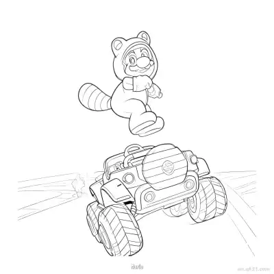 Free printable Mario  Coloring Page - Free PDF Printable Mario Kart Coloring Sheets coloring page