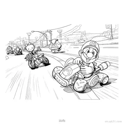 Free printable Mario 10 Coloring Page - Free PDF Printable Mario Kart Coloring Sheets coloring page