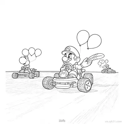 Free printable Mario 11 Coloring Page - Free PDF Printable Mario Kart Coloring Sheets coloring page