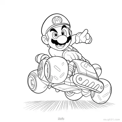 Free printable Mario 12 Coloring Page - Free PDF Printable Mario Kart Coloring Sheets coloring page
