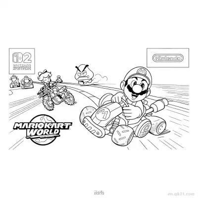 Free printable Mario 13 Coloring Page - Free PDF Printable Mario Kart Coloring Sheets coloring page