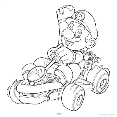 Free printable Mario 4 Coloring Page - Free PDF Printable Mario Kart Coloring Sheets coloring page
