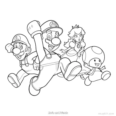 Free printable Mario and Friends  Coloring Page - Free PDF Printable Mario Kart Coloring Sheets coloring page