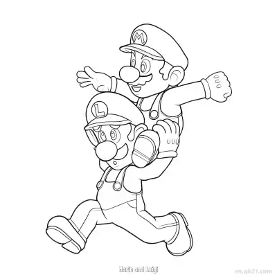 Free printable Mario and Luigi 2 Coloring Page - Free PDF Printable Mario Kart Coloring Sheets coloring page