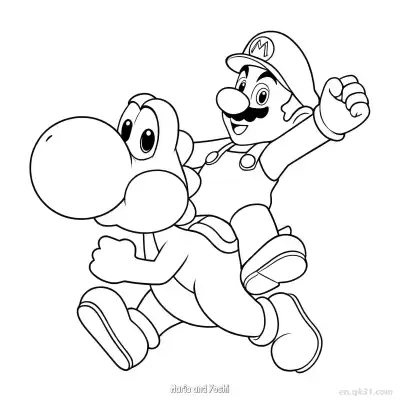 Free printable Mario and Yoshi  Coloring Page - Free PDF Printable Mario Kart Coloring Sheets coloring page