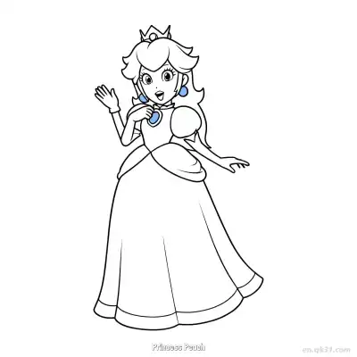 Free printable Princess Peach 1 Coloring Page - Free PDF Printable Mario Kart Coloring Sheets coloring page