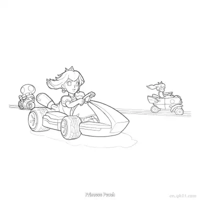 Free printable Princess Peach 10 Coloring Page - Free PDF Printable Mario Kart Coloring Sheets coloring page
