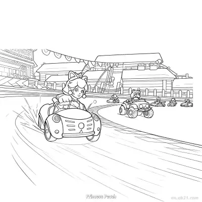 Free printable Princess Peach 11 Coloring Page - Free PDF Printable Mario Kart Coloring Sheets coloring page