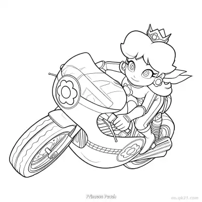 Free printable Princess Peach 2 Coloring Page - Free PDF Printable Mario Kart Coloring Sheets coloring page