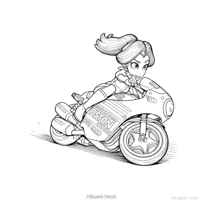 Free printable Princess Peach 5 Coloring Page - Free PDF Printable Mario Kart Coloring Sheets coloring page