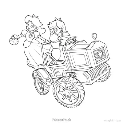 Free printable Princess Peach 6 Coloring Page - Free PDF Printable Mario Kart Coloring Sheets coloring page