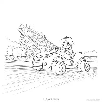 Free printable Princess Peach 9 Coloring Page - Free PDF Printable Mario Kart Coloring Sheets coloring page