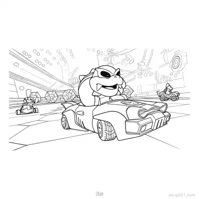 Free printable Roy  Coloring Page - Free PDF Printable Mario Kart Coloring Sheets coloring page