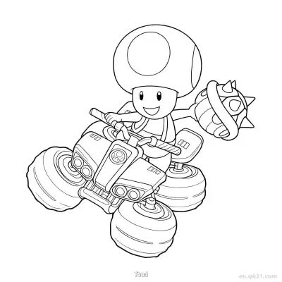 Free printable Toad 2 Coloring Page - Free PDF Printable Mario Kart Coloring Sheets coloring page