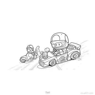 Free printable Toad 4 Coloring Page - Free PDF Printable Mario Kart Coloring Sheets coloring page