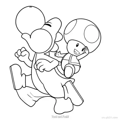 Free printable Toad and Yoshi  Coloring Page - Free PDF Printable Mario Kart Coloring Sheets coloring page