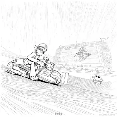 Free printable Waluigi  Coloring Page - Free PDF Printable Mario Kart Coloring Sheets coloring page