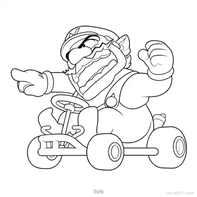 Free printable Wario 2 Coloring Page - Free PDF Printable Mario Kart Coloring Sheets coloring page
