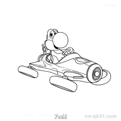 Free printable Yoshi 2 Coloring Page - Free PDF Printable Mario Kart Coloring Sheets coloring page