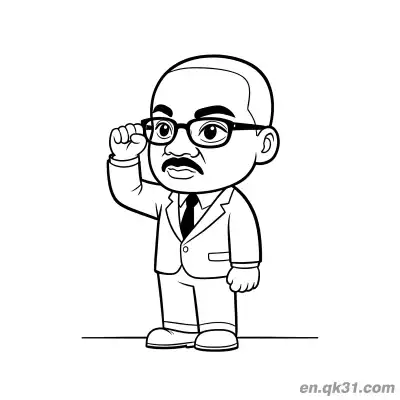 Free printable Martin Luther King Adjusting Glasses Coloring Page coloring page