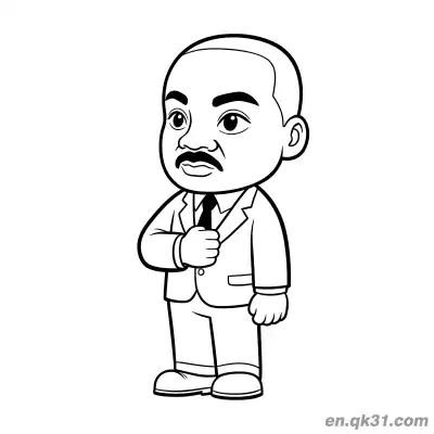 Free printable Martin Luther King Adjusting Tie Coloring Page coloring page