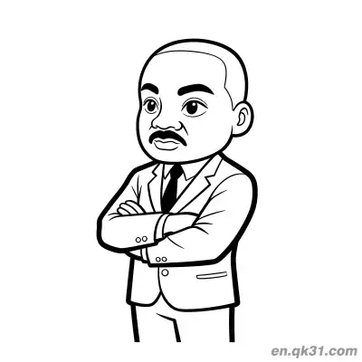 Free printable Martin Luther King Crossed Arms Coloring Page coloring page