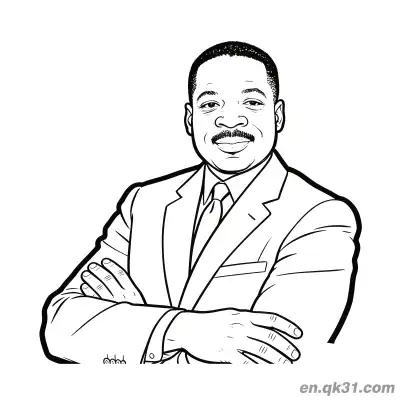 Free printable Martin Luther King Crossed Arms Pose Coloring Page coloring page