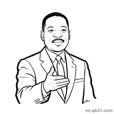 Free printable Martin Luther King Gesturing with Hand Coloring Page coloring page