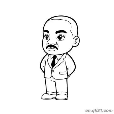 Free printable Martin Luther King Hands Behind Back Coloring Page coloring page