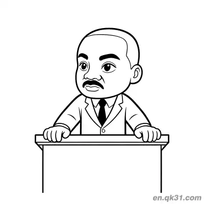 Free printable Martin Luther King Hands on Podium Coloring Page coloring page