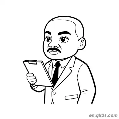Free printable Martin Luther King Holding Clipboard Coloring Page coloring page