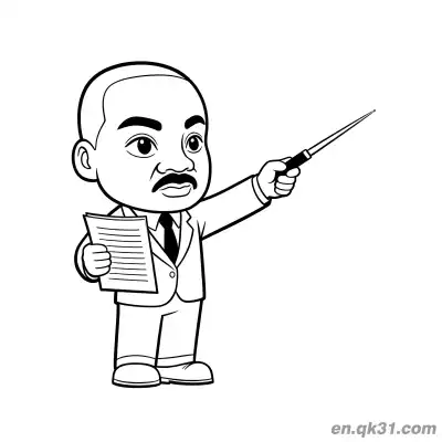 Free printable Martin Luther King Holding Files Coloring Page coloring page