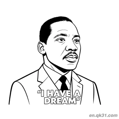 Free printable Martin Luther King "I Have a Dream" Portrait Coloring Page coloring page
