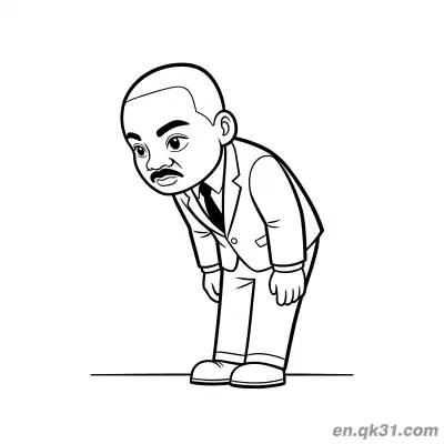 Free printable Martin Luther King Leaning Posture Coloring Page coloring page