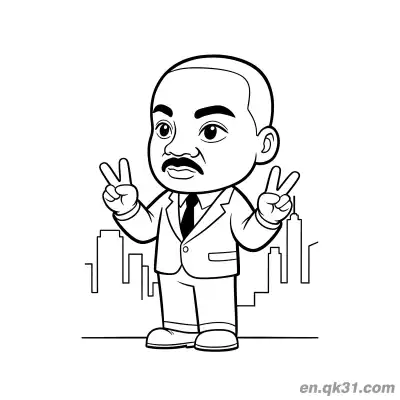 Free printable Martin Luther King Peace Gesture Coloring Page coloring page