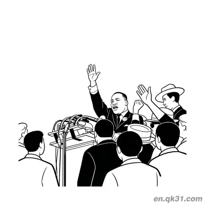Free printable Martin Luther King Speaking to Crowd Coloring Page coloring page
