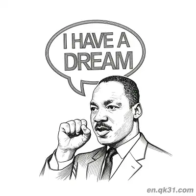 Free printable Martin Luther King Speech Bubble with Fist Coloring Page coloring page
