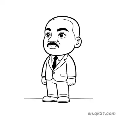 Free printable Martin Luther King Standing Posture Coloring Page coloring page